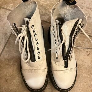 Dr. Martens White Platform Boots